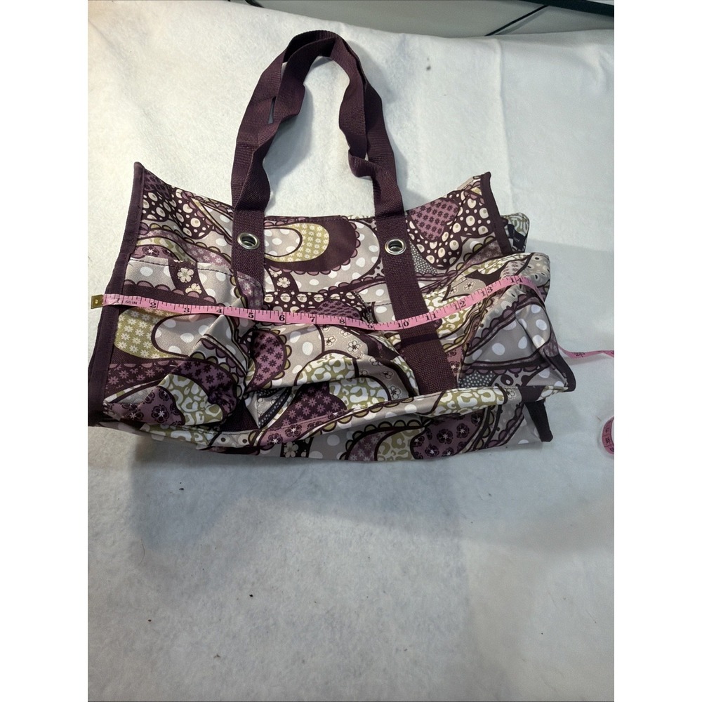 Thirty-One Organizing Utility Tote Retired Patchwork Paisley Bag Purple New - Picture 9 of 10
